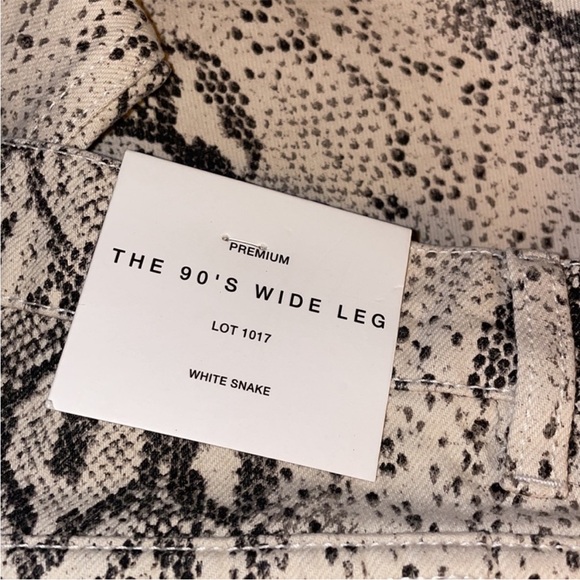 Zara 90s High Rise Wide Leg Pant Premium Snake Print Flare Jean - Picture 6 of 6